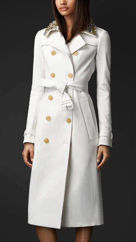 leather burberry white trench coat|Burberry trench coat outlet.